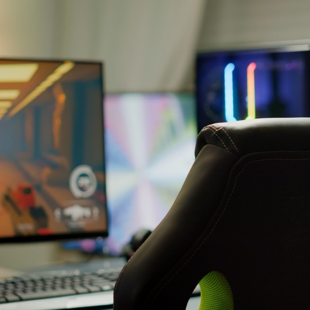 Professsional gaming room with nobody in